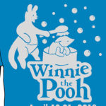 Winnie the pooh graphic designed t-shirt with Kenga giving Piglet a bath